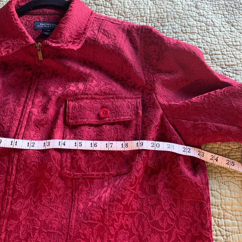 Jones of New York Red Brocade Blazer Size 1X - Picture 7 of 13